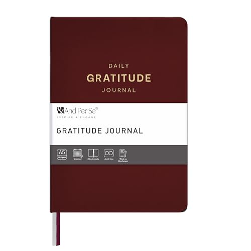 &And Per Se Gratitude Journal – 5 Minute Daily Mindfulness Practice - Dark Red