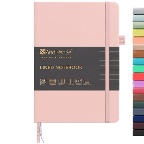 &And Per Se A5 Hardcover Journal Notebook – Multiple Paper Styles - Pink