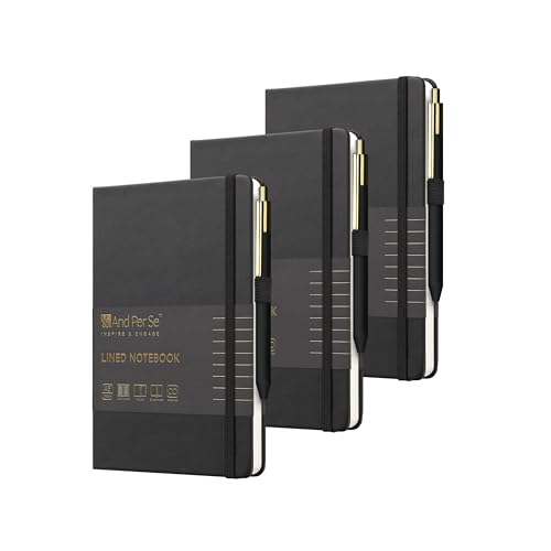 &And Per Se A5 Journal & Pen Set – Lined and Dotted Styles - Black