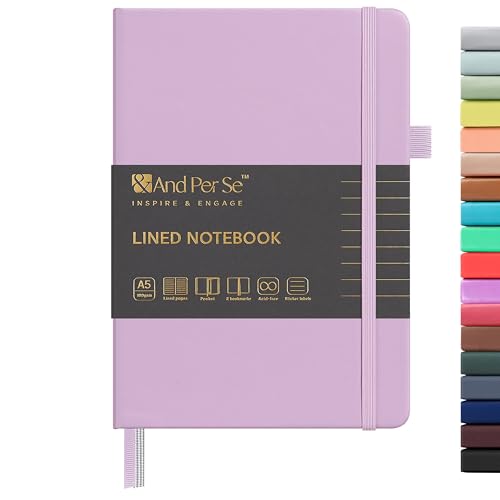 &And Per Se A5 Hardcover Journal Notebook – Multiple Paper Styles - Lavender