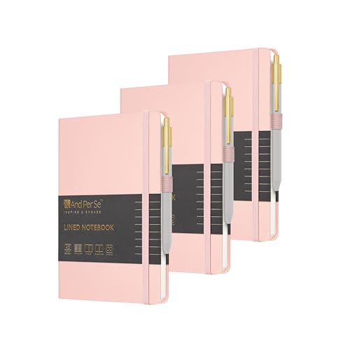 &And Per Se A5 Journal & Pen Set – Lined and Dotted Styles - Pink