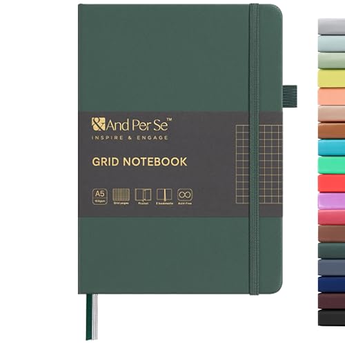 &And Per Se A5 Hardcover Journal Notebook – Multiple Paper Styles - Green