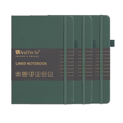 &And Per Se A5 Hardcover Journal Notebook – Multiple Paper Styles - Green