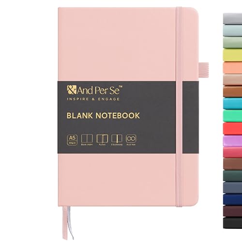 &And Per Se A5 Hardcover Journal Notebook – Multiple Paper Styles - Pink
