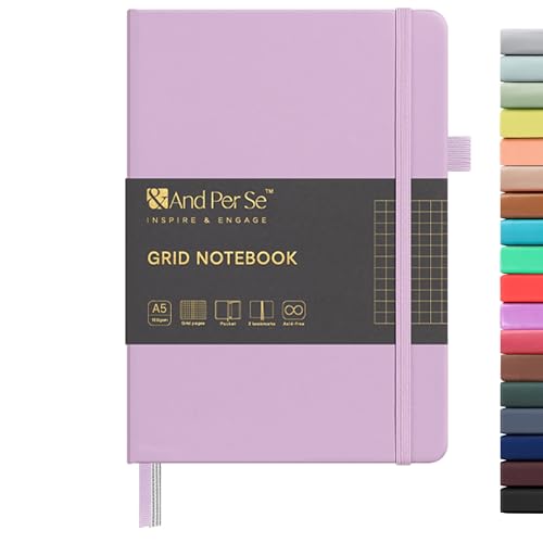 &And Per Se A5 Hardcover Journal Notebook – Multiple Paper Styles - Lavender
