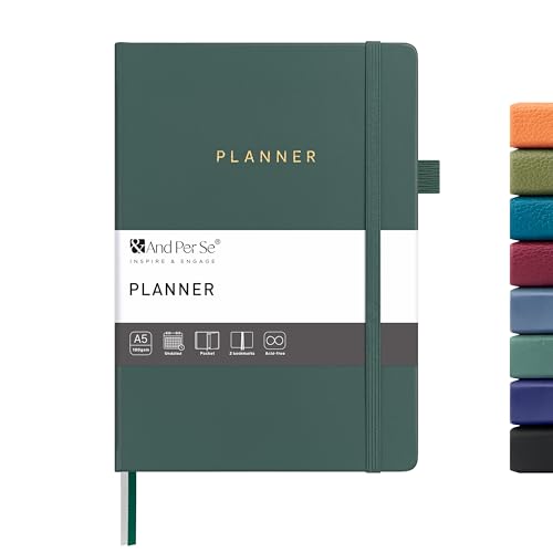 &And Per Se Undated Academic Planner – A5 Hardcover - Forest Green
