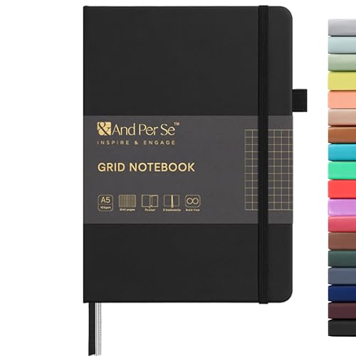 &And Per Se A5 Hardcover Journal Notebook – Multiple Paper Styles - Black