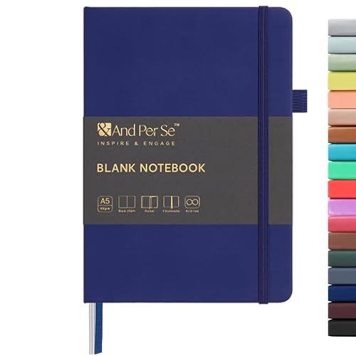 &And Per Se A5 Hardcover Journal Notebook – Multiple Paper Styles - Royal Blue