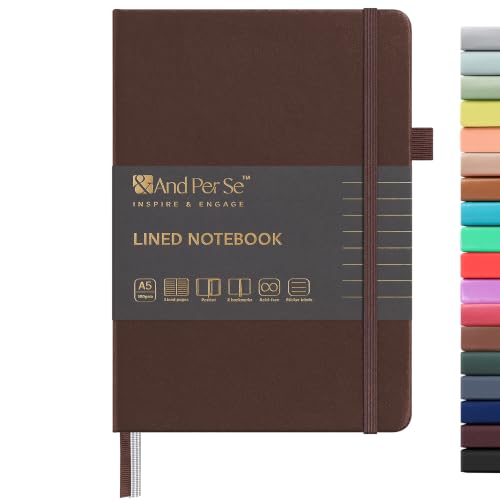 &And Per Se A5 Hardcover Journal Notebook – Multiple Paper Styles - Chocolate