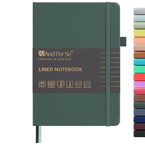 &And Per Se A5 Hardcover Journal Notebook – Multiple Paper Styles - Green