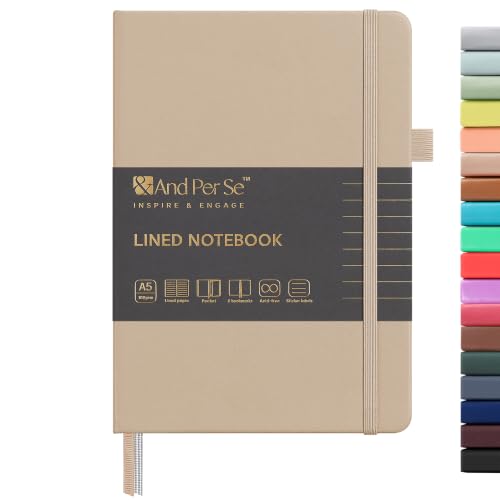&And Per Se A5 Hardcover Journal Notebook – Multiple Paper Styles - Apricot