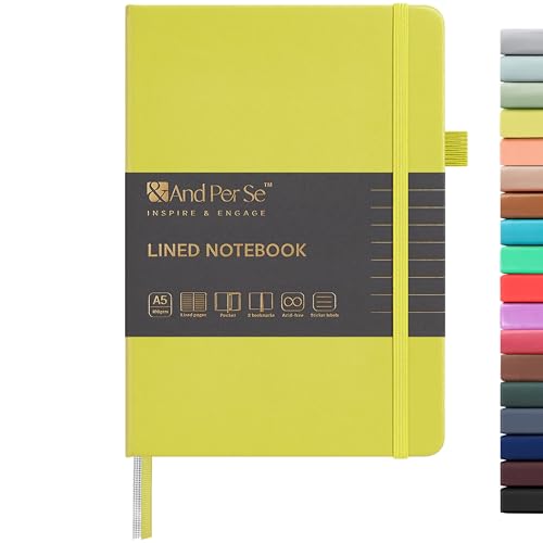 &And Per Se A5 Hardcover Journal Notebook – Multiple Paper Styles - Lime Green