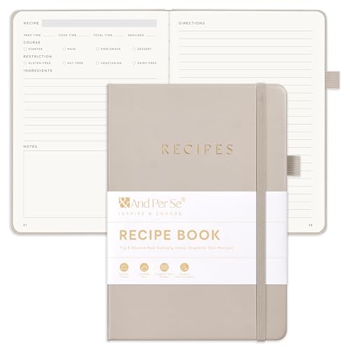 &And Per Se Recipe Book – Blank Cookbook for Your Own Recipes - Soft Cement