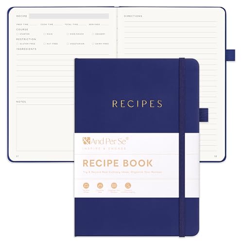 &And Per Se Recipe Book – Blank Cookbook for Your Own Recipes - Royal Blue
