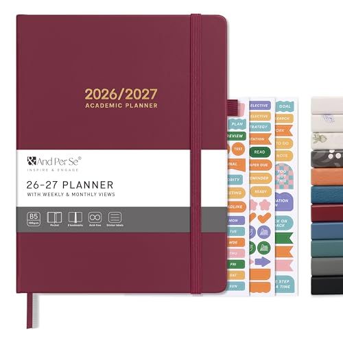 &And Per Se Academic, Teacher & Student Planners – Multiple Styles - Dark Red