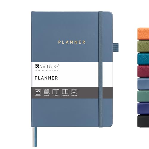 &And Per Se Undated Academic Planner – A5 Hardcover - Dark Blue