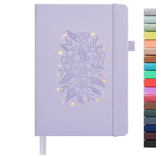 &And Per Se A5 Hardcover Journal Notebook – Multiple Paper Styles - Lavender with Pattern