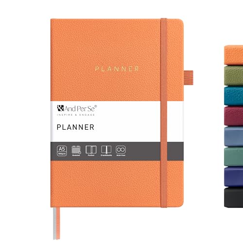 &And Per Se Undated Academic Planner – A5 Hardcover - Pumpkin Orange