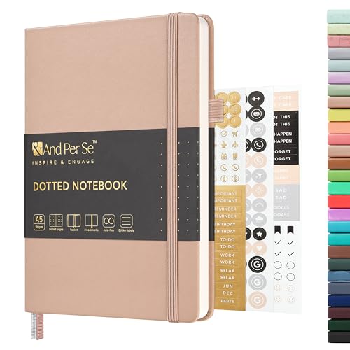 &And Per Se A5 Hardcover Journal Notebook – Multiple Paper Styles - Apricot