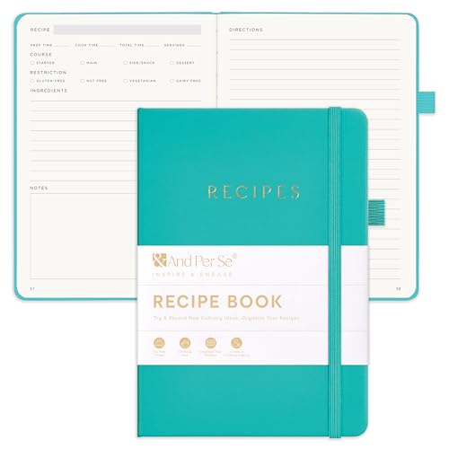 &And Per Se Recipe Book – Blank Cookbook for Your Own Recipes - Turquoise