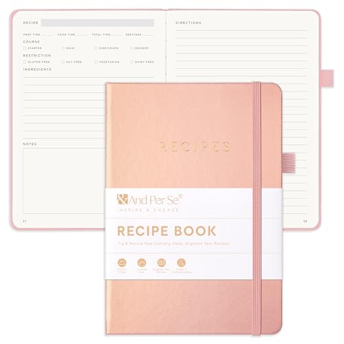 &And Per Se Recipe Book – Blank Cookbook for Your Own Recipes - Rose Gold