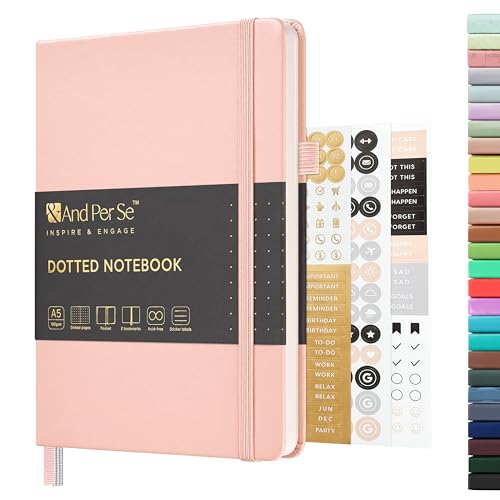 &And Per Se A5 Hardcover Journal Notebook – Multiple Paper Styles - Pink