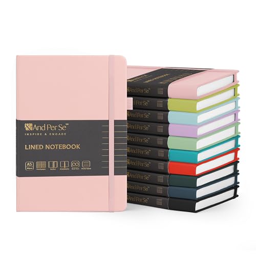 &And Per Se A5 Hardcover Journal Notebook – Multiple Paper Styles - Pastel Colors