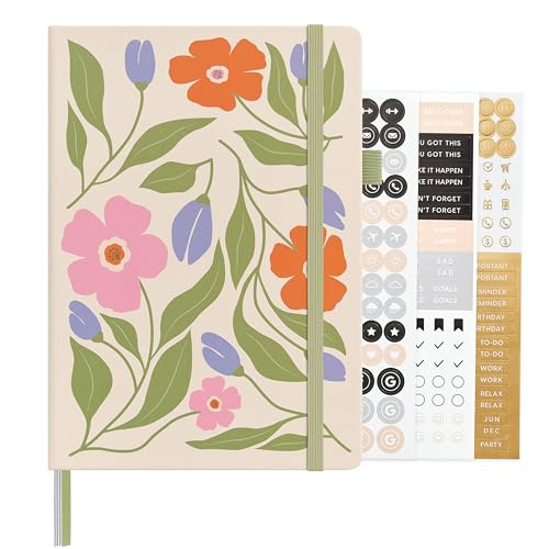 &And Per Se A5 Hardcover Journal Notebook – Multiple Paper Styles - Botanical Floral
