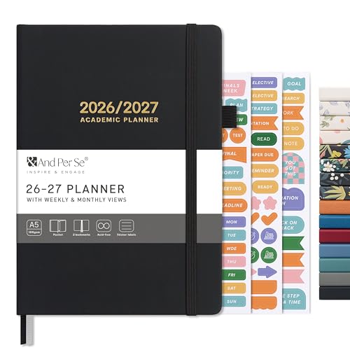 &And Per Se Academic, Teacher & Student Planners – Multiple Styles - Black