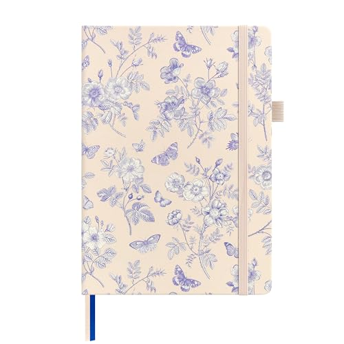 &And Per Se A5 Hardcover Journal Notebook – Multiple Paper Styles - Blue Flowers
