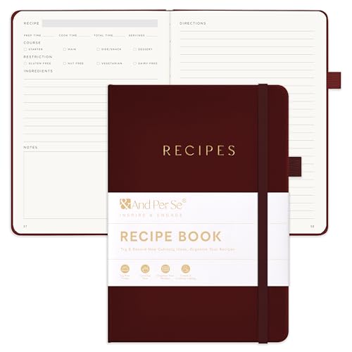 &And Per Se Recipe Book – Blank Cookbook for Your Own Recipes - Dark Red