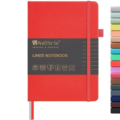 &And Per Se A5 Hardcover Journal Notebook – Multiple Paper Styles - Red