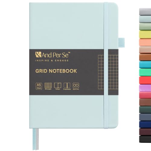 &And Per Se A5 Hardcover Journal Notebook – Multiple Paper Styles - Cyan