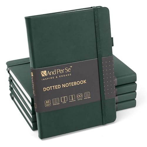&And Per Se A5 Hardcover Journal Notebook – Multiple Paper Styles - Green