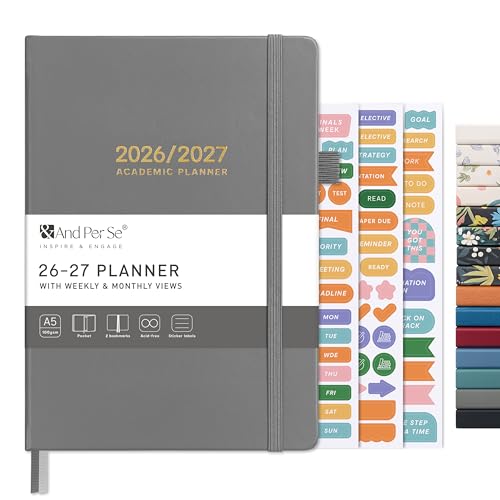 &And Per Se Academic, Teacher & Student Planners – Multiple Styles - Grey