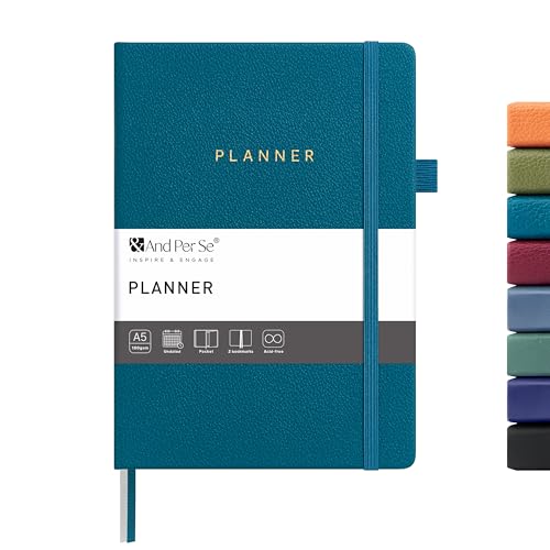 &And Per Se Undated Academic Planner – A5 Hardcover - Dark Turquoise