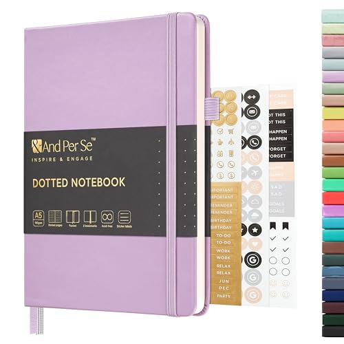 &And Per Se A5 Hardcover Journal Notebook – Multiple Paper Styles - Lavender