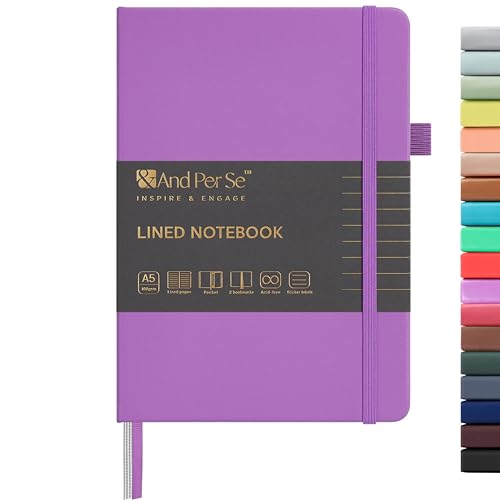 &And Per Se A5 Hardcover Journal Notebook – Multiple Paper Styles - Violet