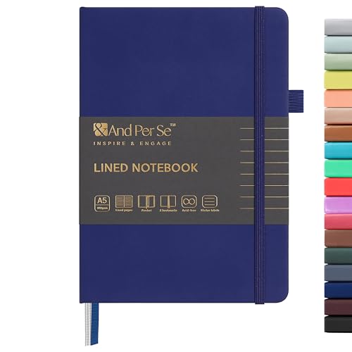 &And Per Se A5 Hardcover Journal Notebook – Multiple Paper Styles - Royal Blue
