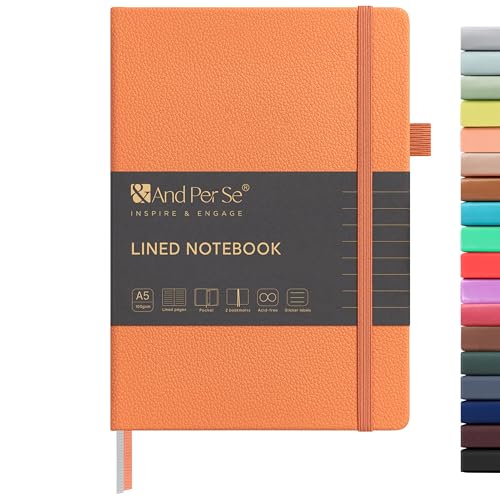 &And Per Se A5 Hardcover Journal Notebook – Multiple Paper Styles - Pumpkin Orange