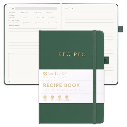 &And Per Se Recipe Book – Blank Cookbook for Your Own Recipes - Green