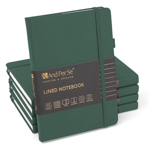 &And Per Se A5 Hardcover Journal Notebook – Multiple Paper Styles - Green