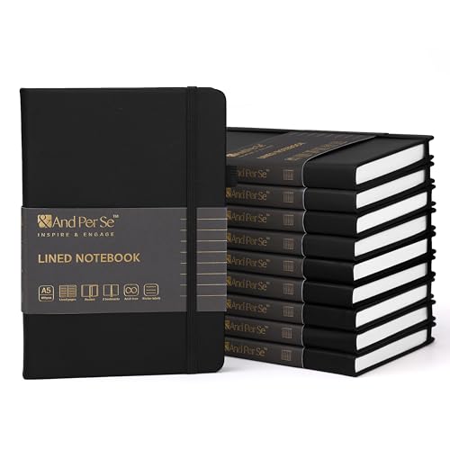 &And Per Se A5 Hardcover Journal Notebook – Multiple Paper Styles - Black