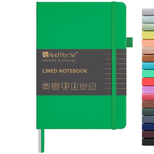 &And Per Se A5 Hardcover Journal Notebook – Multiple Paper Styles - Emerald