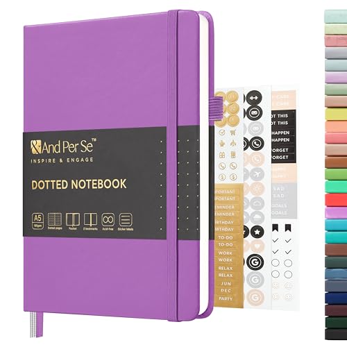 &And Per Se A5 Hardcover Journal Notebook – Multiple Paper Styles - Violet