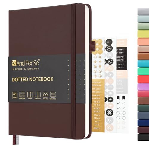 &And Per Se A5 Hardcover Journal Notebook – Multiple Paper Styles - Chocolate