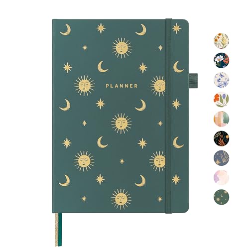 &And Per Se Undated Academic Planner – A5 Hardcover - Celestial Green