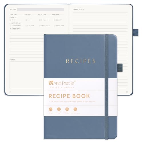 &And Per Se Recipe Book – Blank Cookbook for Your Own Recipes - Dark Blue