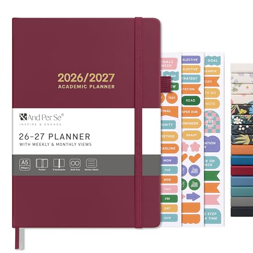 &And Per Se Academic, Teacher & Student Planners – Multiple Styles - Dark Red