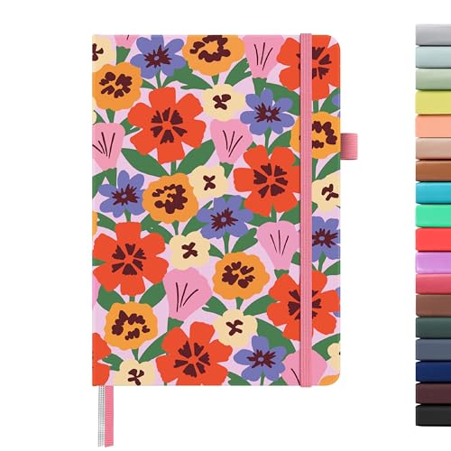 &And Per Se A5 Hardcover Journal Notebook – Multiple Paper Styles - Elegant Florals